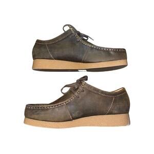 Clarks Wallabee EVO Moccasin Beeswax Leather Brown Shoes Size 12 Lace up NWOT